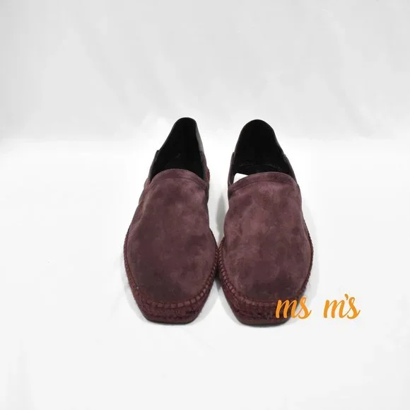 NIB TOM FORD Suede Purple Leather Collapsible Heel loafer 